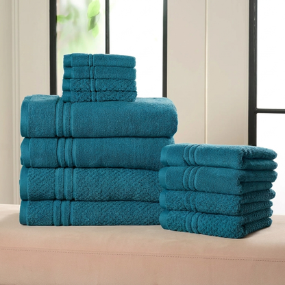 Deluxe Solid and Texture Towel Set (12)
