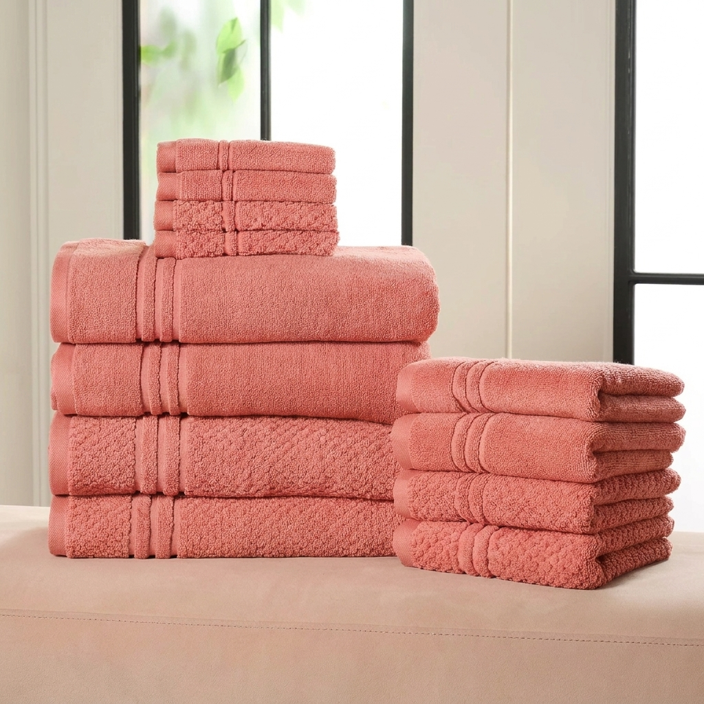 Deluxe Solid and Texture Towel Set (12)