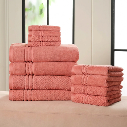 Deluxe Solid and Texture Towel Set (12)