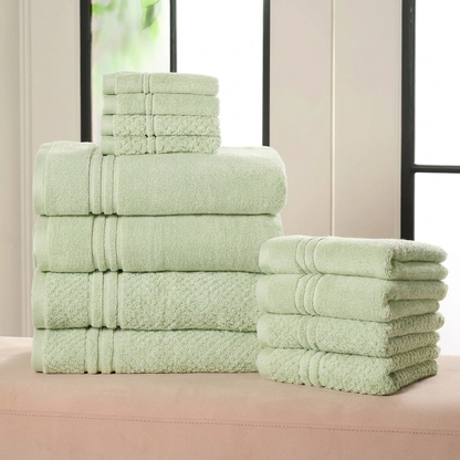 Deluxe Solid and Texture Towel Set (12)